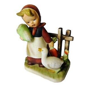 Erich Stauffer Farm Girl Cabbage & Duck #8268 Porcelain Figurine Vintage